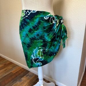 Tropical Green Tie-Dye Sarong by Maiden Voyage